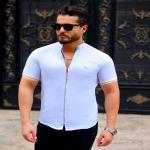 پیراهن نیم آستین مردانه مدل soprx(سفید) کد6308